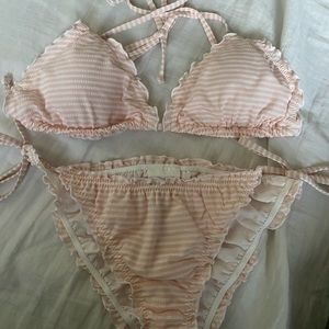 H&M Pink Stripe Bikini
